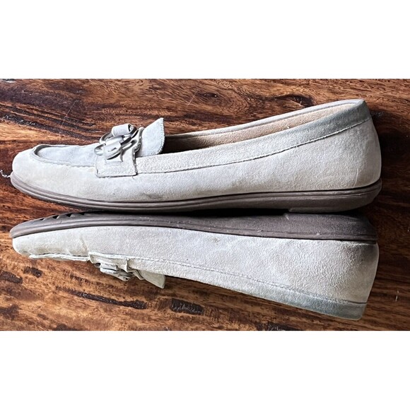 Naturalizer Shoes Slip On Loafer Flats Comfort Blue Suede Buckle 8 Career Preppy - Picture 7 of 8